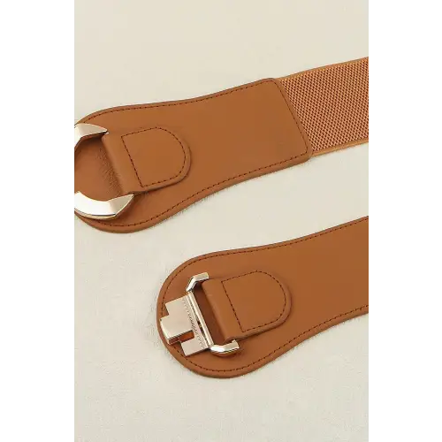 Sleek Alloy Buckle Elastic Belt for All Day Comfort