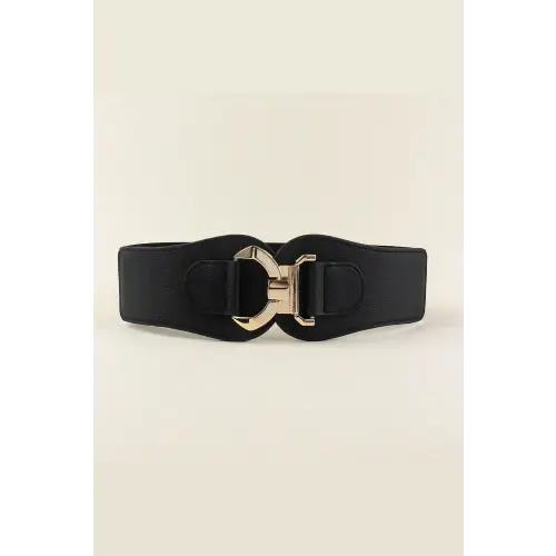 Sleek Alloy Buckle Elastic Belt for All Day Comfort