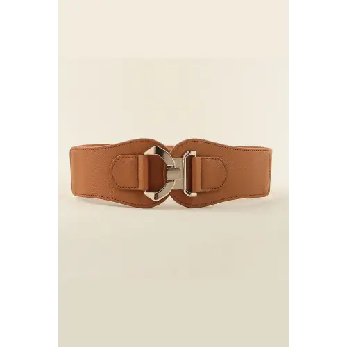 Alloy Buckle Elastic Belt - CM Fashion