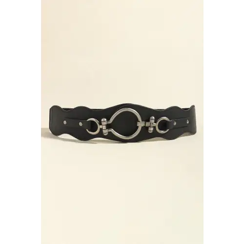 PU Leather Zinc Alloy Buckle Belt - CM Fashion