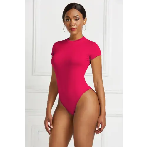 Sleek Black Short Sleeve Bodysuit
