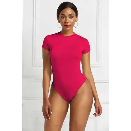 Sleek Black Short Sleeve Bodysuit