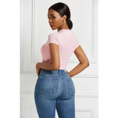 Sleek Black Short Sleeve Bodysuit