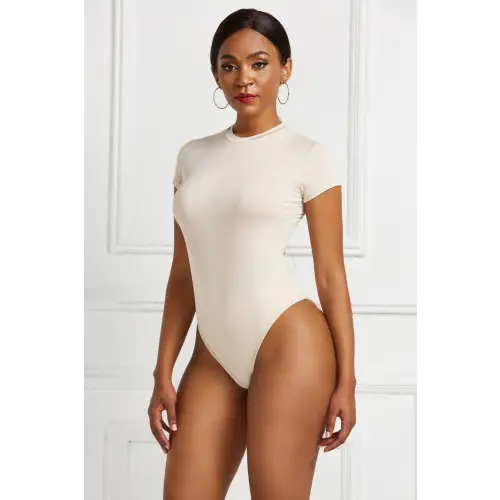 Sleek Black Short Sleeve Bodysuit
