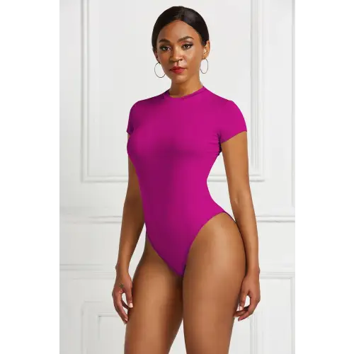 Sleek Black Short Sleeve Bodysuit