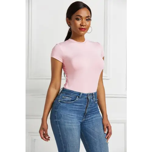 Sleek Black Short Sleeve Bodysuit