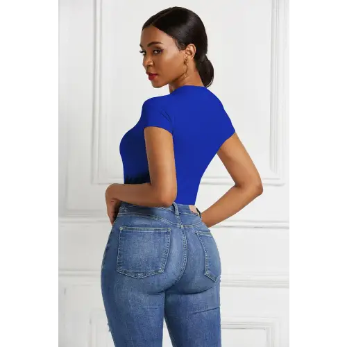 Sleek Black Short Sleeve Bodysuit