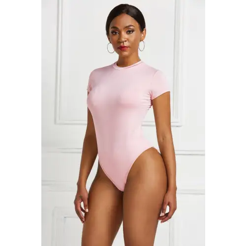 Sleek Black Short Sleeve Bodysuit