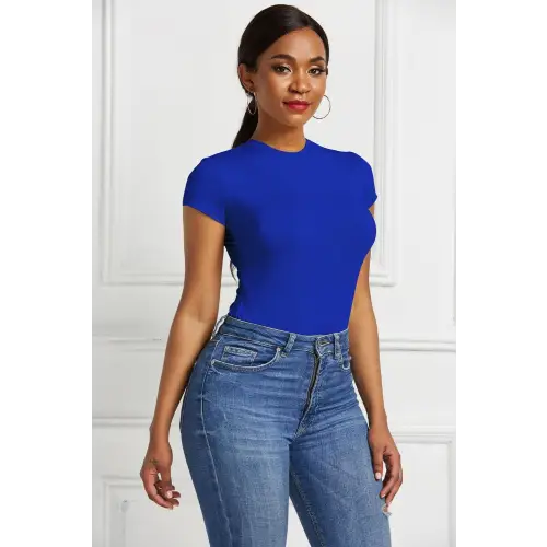 Sleek Black Short Sleeve Bodysuit
