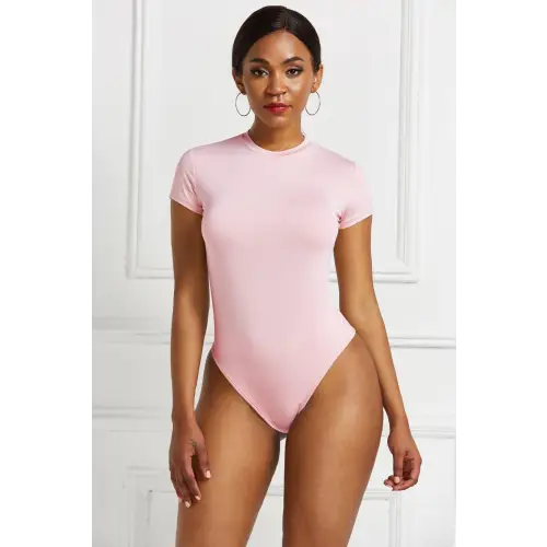 Sleek Black Short Sleeve Bodysuit