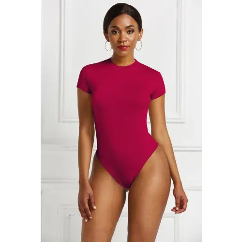 Sleek Black Short Sleeve Bodysuit