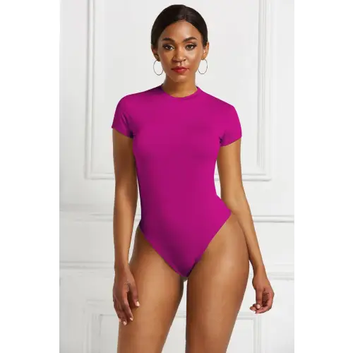 Sleek Black Short Sleeve Bodysuit