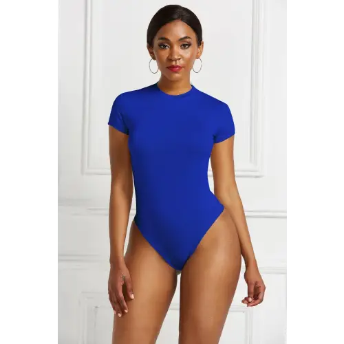 Sleek Black Short Sleeve Bodysuit