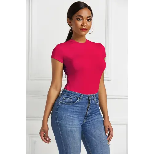 Sleek Black Short Sleeve Bodysuit