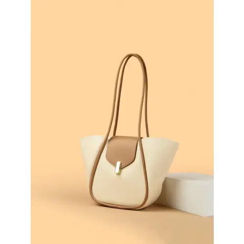 Sleek Brown Leather Shoulder Bag with Pouch for Everyday Style