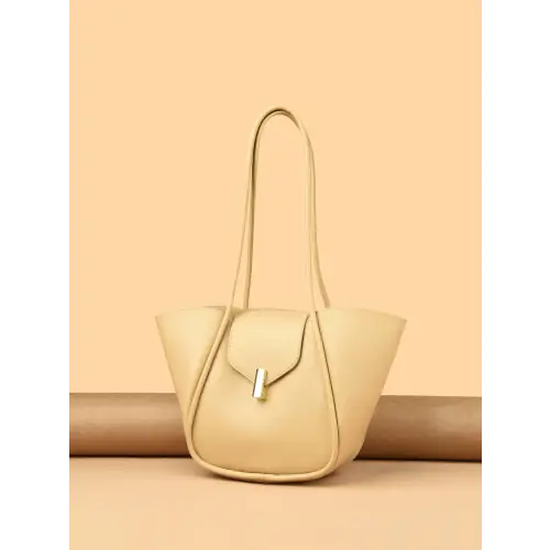 Sleek Brown Leather Shoulder Bag with Pouch for Everyday Style