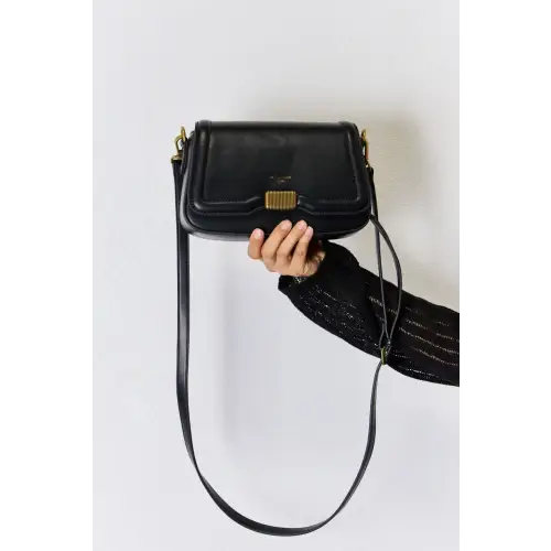 Sleek David Jones PU Leather Crossbody Bag for Stylish Adventures