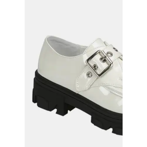 Sleek Forever Link Buckled Platform Lug Sole Loafers