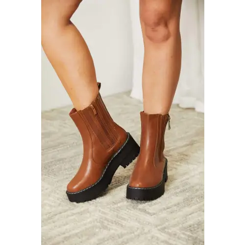 Sleek Forever Link Zip Platform Boots Elevate Your Style