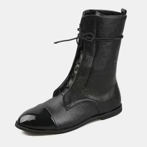 Sleek Point Toe Boots with Contrast Lace Elevate Your Style