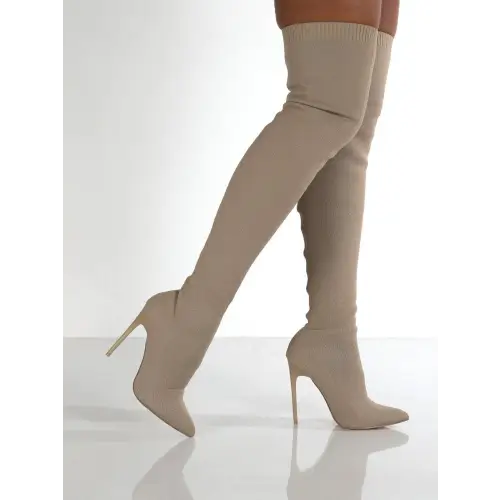 Sleek Point Toe Knee Stiletto Boots for Daring Style