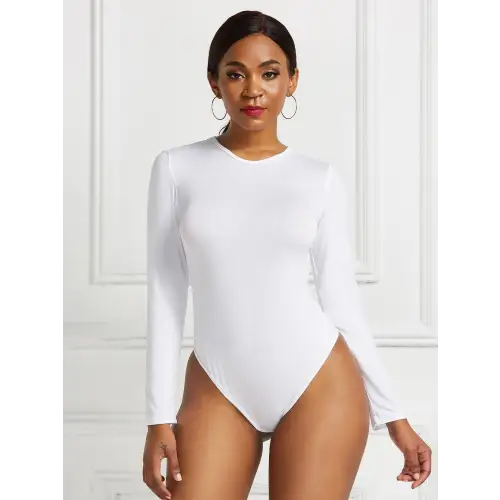 Sleek Round Neck Long Sleeve Bodysuit
