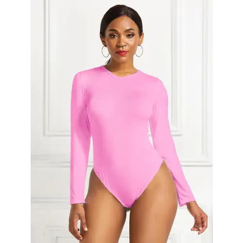Sleek Round Neck Long Sleeve Bodysuit