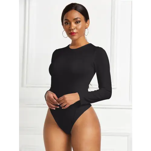 Sleek Round Neck Long Sleeve Bodysuit