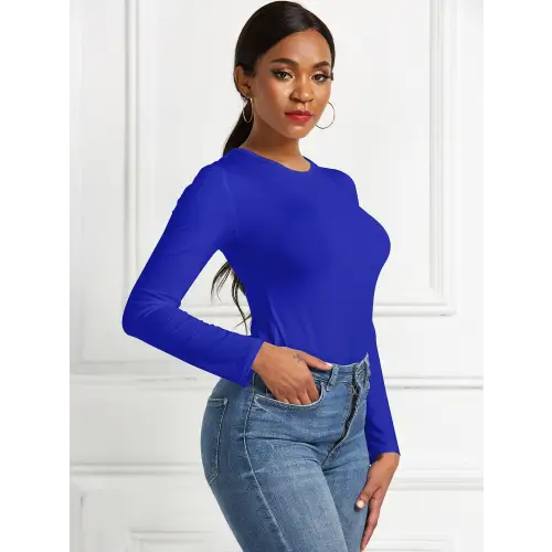Sleek Round Neck Long Sleeve Bodysuit