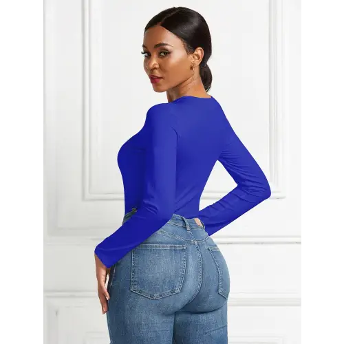 Sleek Round Neck Long Sleeve Bodysuit