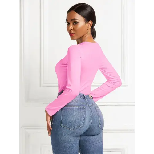 Sleek Round Neck Long Sleeve Bodysuit