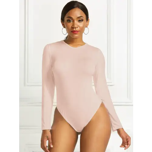Sleek Round Neck Long Sleeve Bodysuit