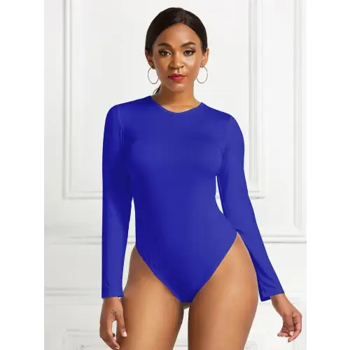 Sleek Round Neck Long Sleeve Bodysuit