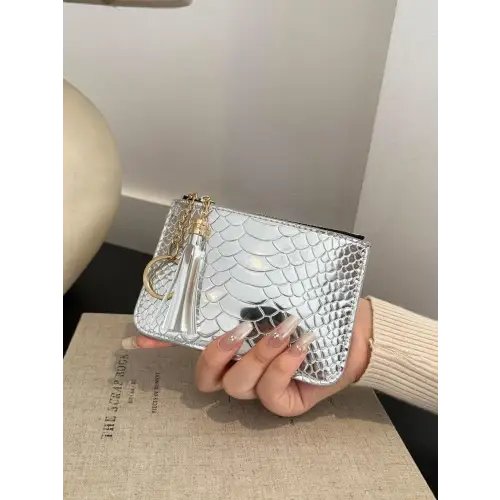 PU Leather Tassel Trim Card Case - CM Fashion
