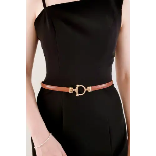 Toggle Buckle Skinny PU Belt - CM Fashion