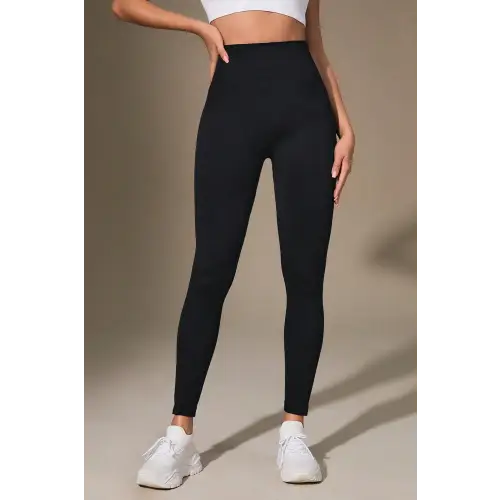 Wide Waistband Sports Leggings - CM Fashion