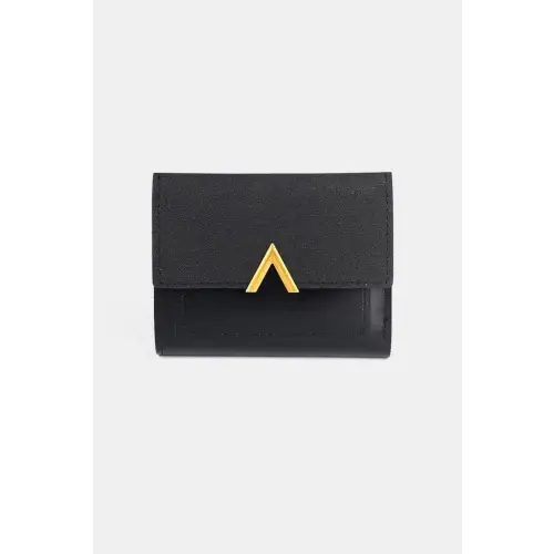 Sleek Zenana Compact Trifold Wallet with Luxe Gold Accent