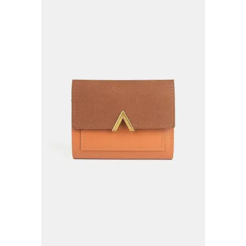 Sleek Zenana Compact Trifold Wallet with Luxe Gold Accent