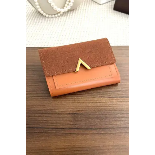 Sleek Zenana Compact Trifold Wallet with Luxe Gold Accent