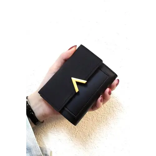 Sleek Zenana Compact Trifold Wallet with Luxe Gold Accent