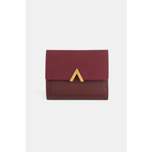 Sleek Zenana Compact Trifold Wallet with Luxe Gold Accent