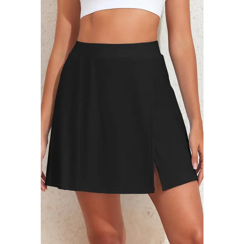 Stylish Slit Swim Skort with Pockets for Beach Adventures