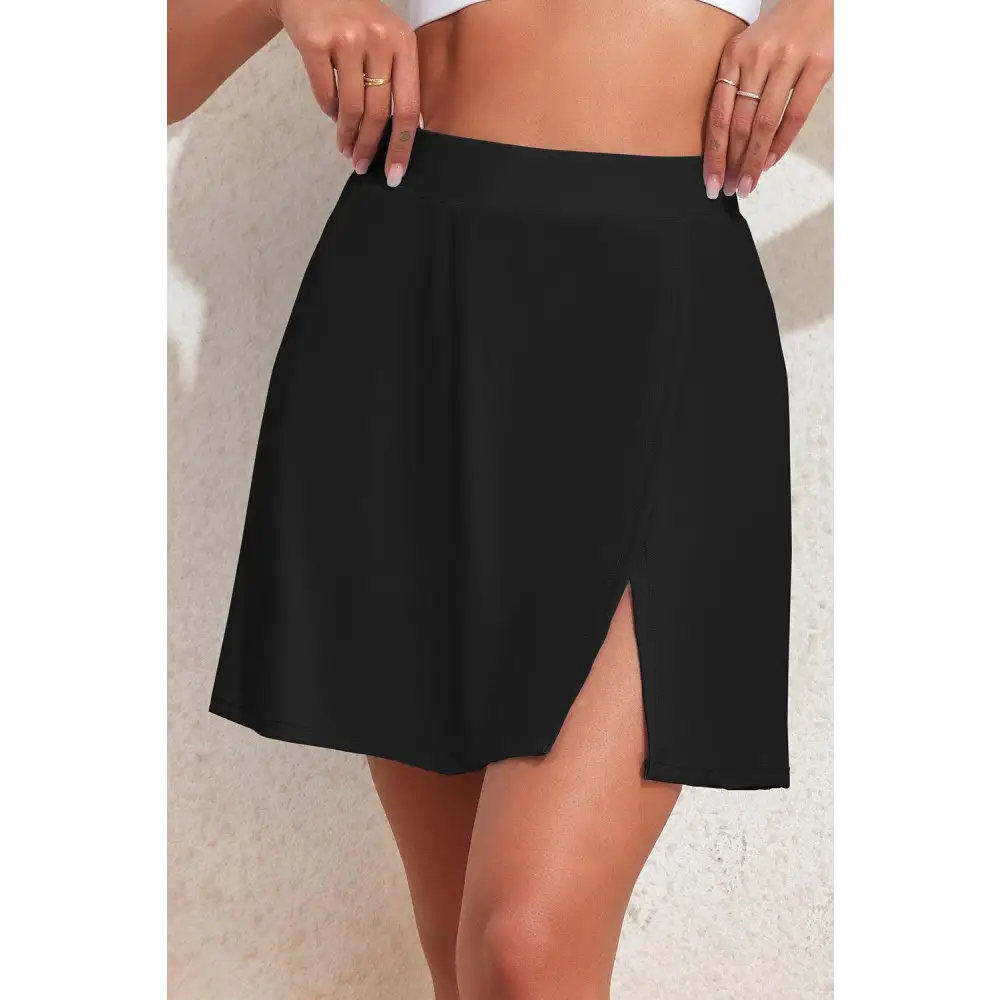 Stylish Slit Swim Skort with Pockets for Beach Adventures