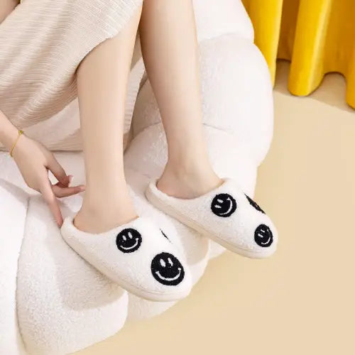 Snuggle Up in Adorable Smiley Face Cozy Slippers