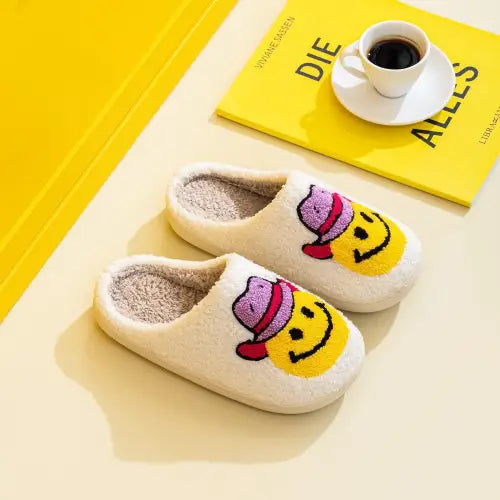 Snuggle Up in Adorable Smiley Face Cozy Slippers