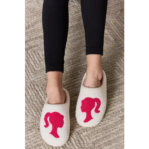 Snuggle Up in Barbie Melody Graphic Cozy Slippers