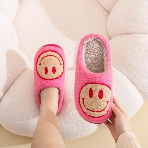 Snuggle Up in Cute Smiley Face Cozy Slippers