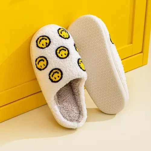 Snuggle Up in Melody Smiley Face Cozy Slippers