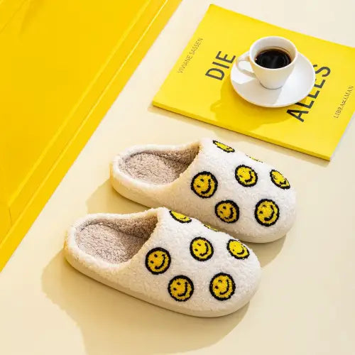 Snuggle Up in Melody Smiley Face Cozy Slippers