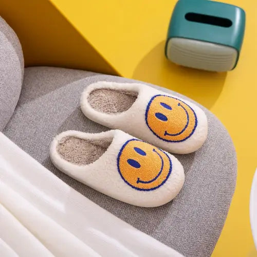 Snuggle Up in Melody Smiley Face Cozy Slippers